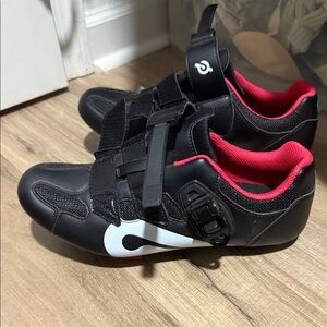 Peloton Black Cycling Shoes with Red Accents-NEVER WORN!